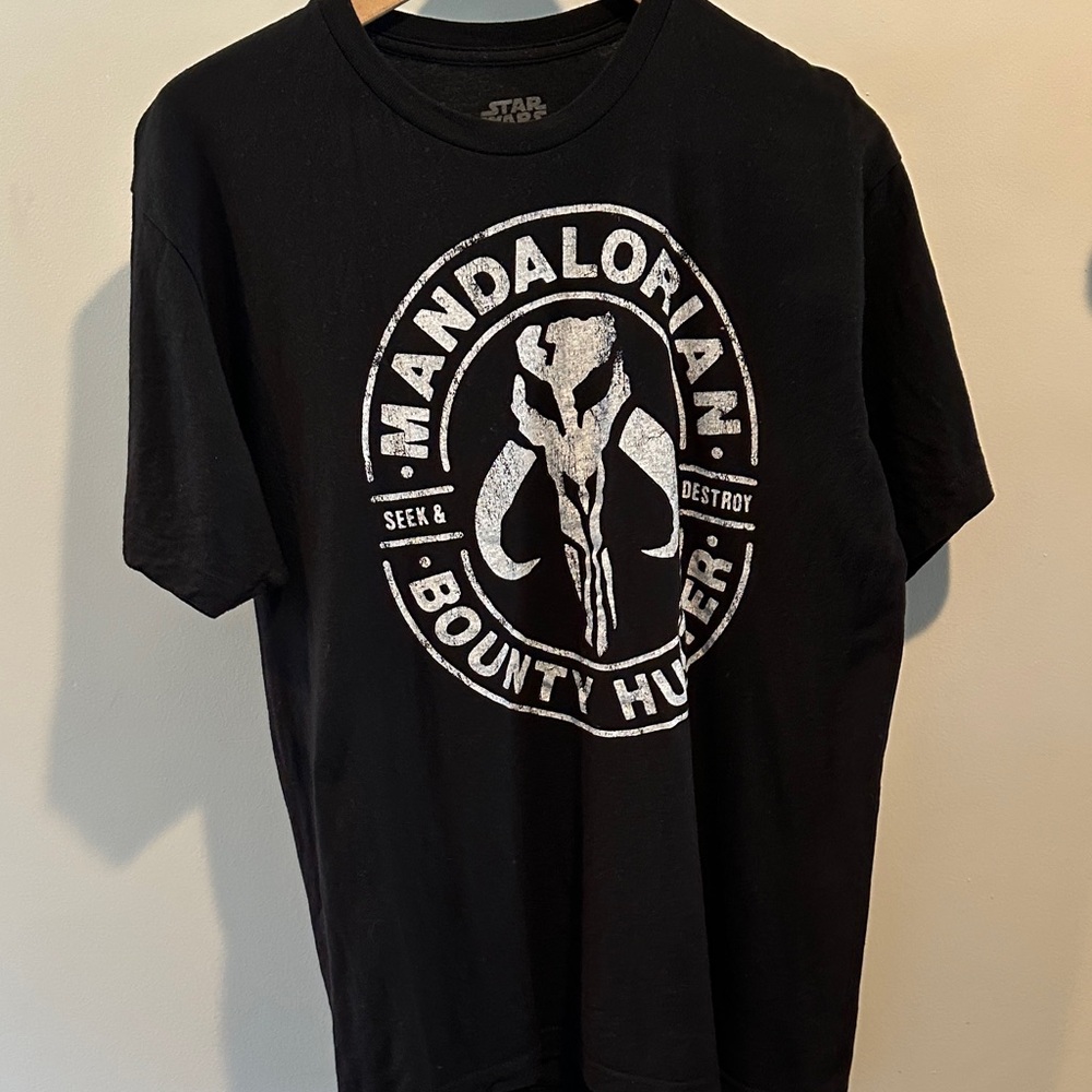 Star Wars Fifth Sun Men's Large Unisex Mandalorian Black Short Sleeve T-Shirt